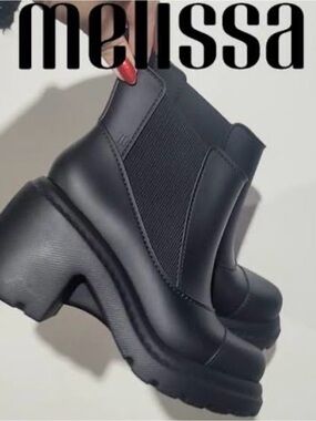 Melissa Black Platform Chelsea Ankle Boots